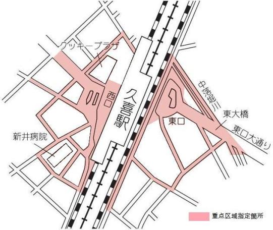 久喜駅東西駅前とその周辺