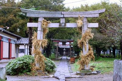 写真　大輪神社（おおわじんじゃ）の藁蛇（わらへび）