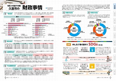 P8-9：令和3年度下半期 久喜市の財政事情／みんなで取り組もうSDGs