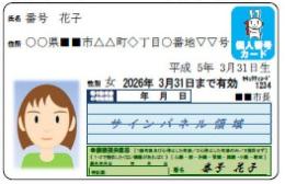 マイナンバーカード（個人番号カード）表面