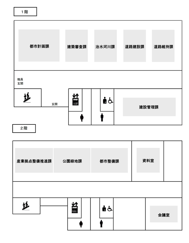 久喜市役所第二庁舎フロア図